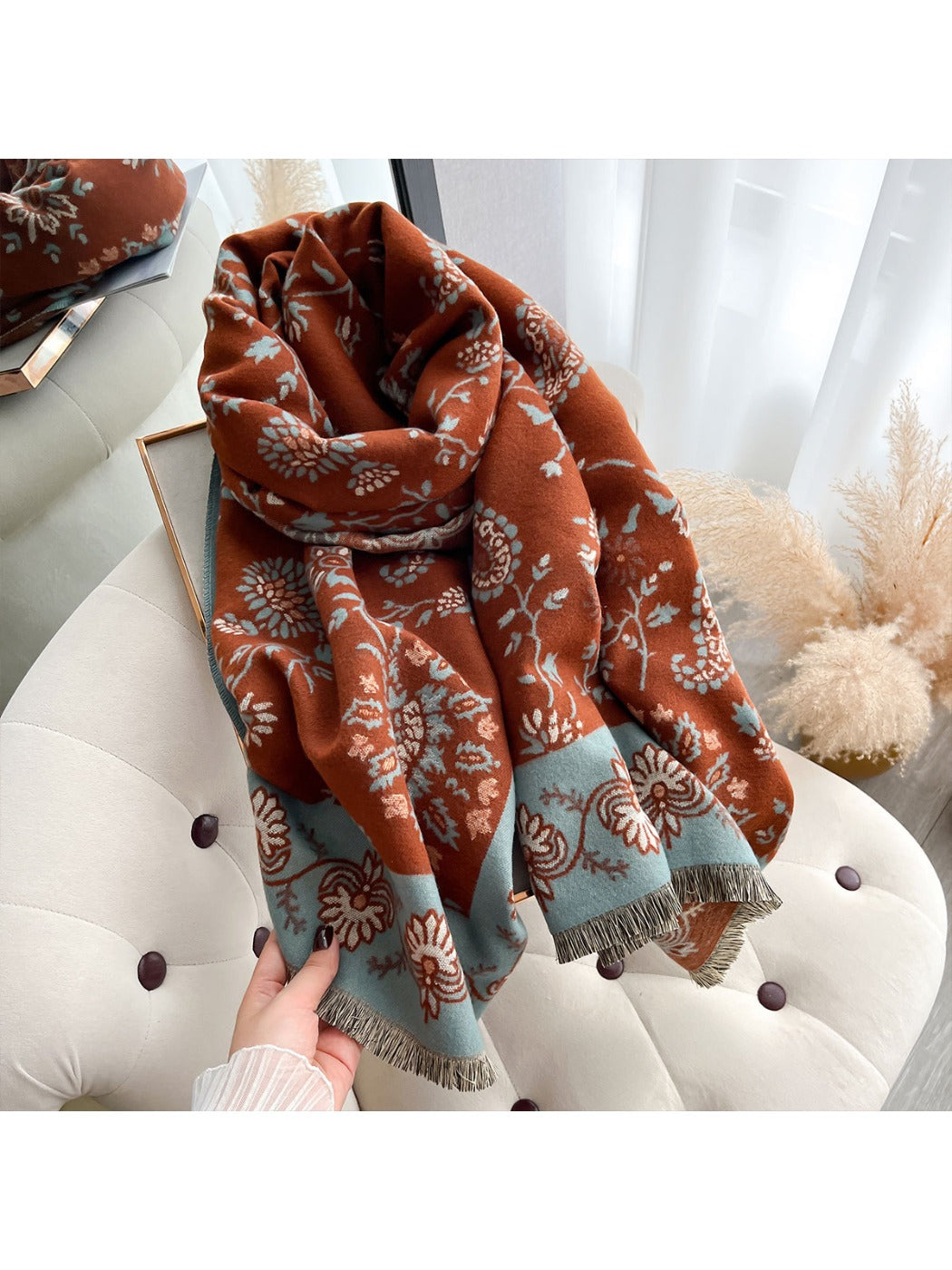 Scarvii – Reversible Paisley Fringe Scarf & Wrap