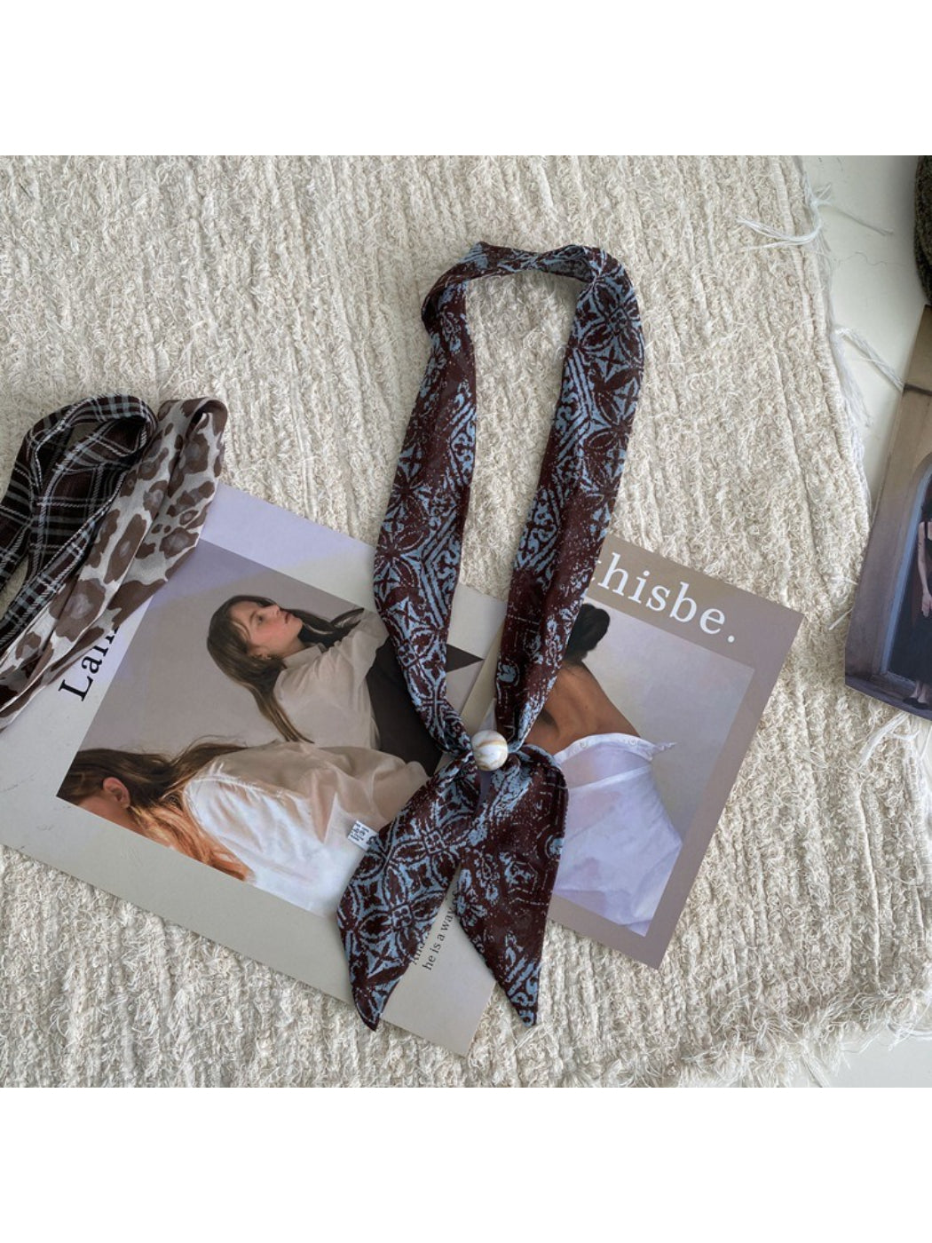 Scarvii Loop Bead Skinny Scarf