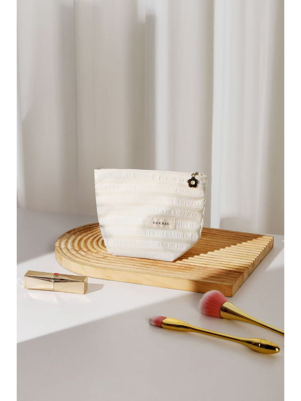 Cosbai - Classic Stripe Cosmetic Bag