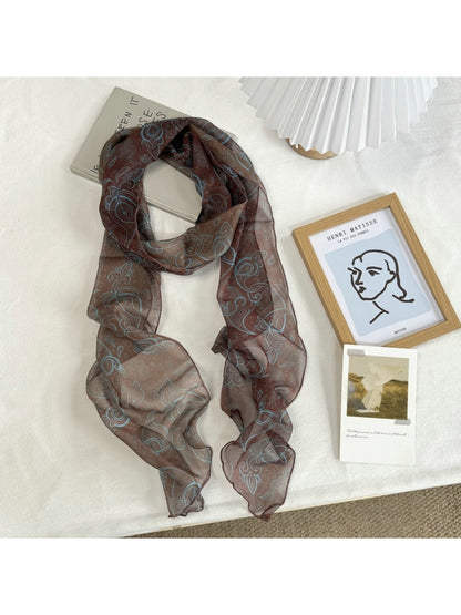 Scarvii - Gradient Color Long Narrow Fashion Scarf