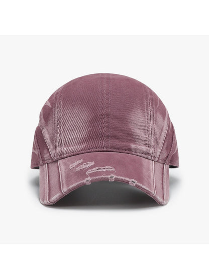 Haila - Distressed Adjustable Curved Brim Baseball Cap
