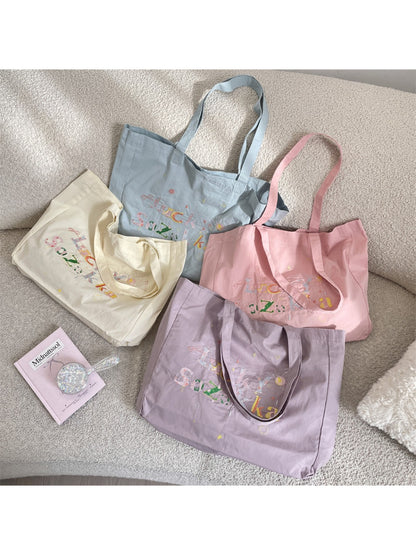 Cosbai - Colorful Embroidery Everyday Tote
