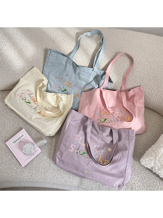Cosbai - Colorful Embroidery Everyday Tote