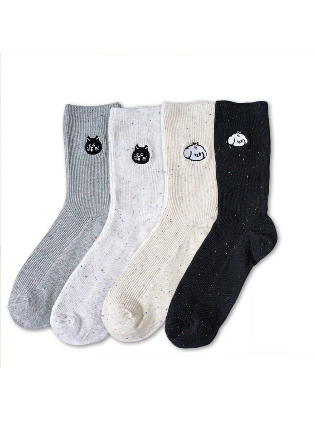 Rufia Cat Face Crew Socks for Women