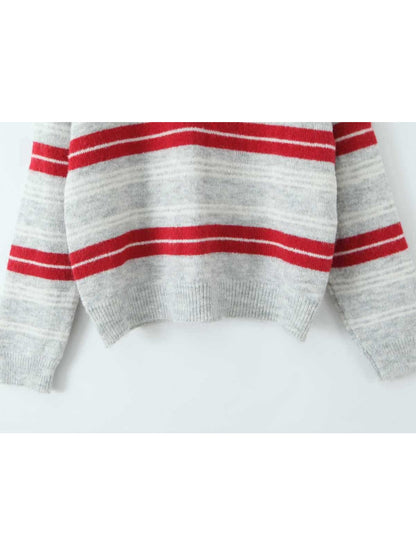 Crosa - Women S Fall Striped Knit Set Sweater