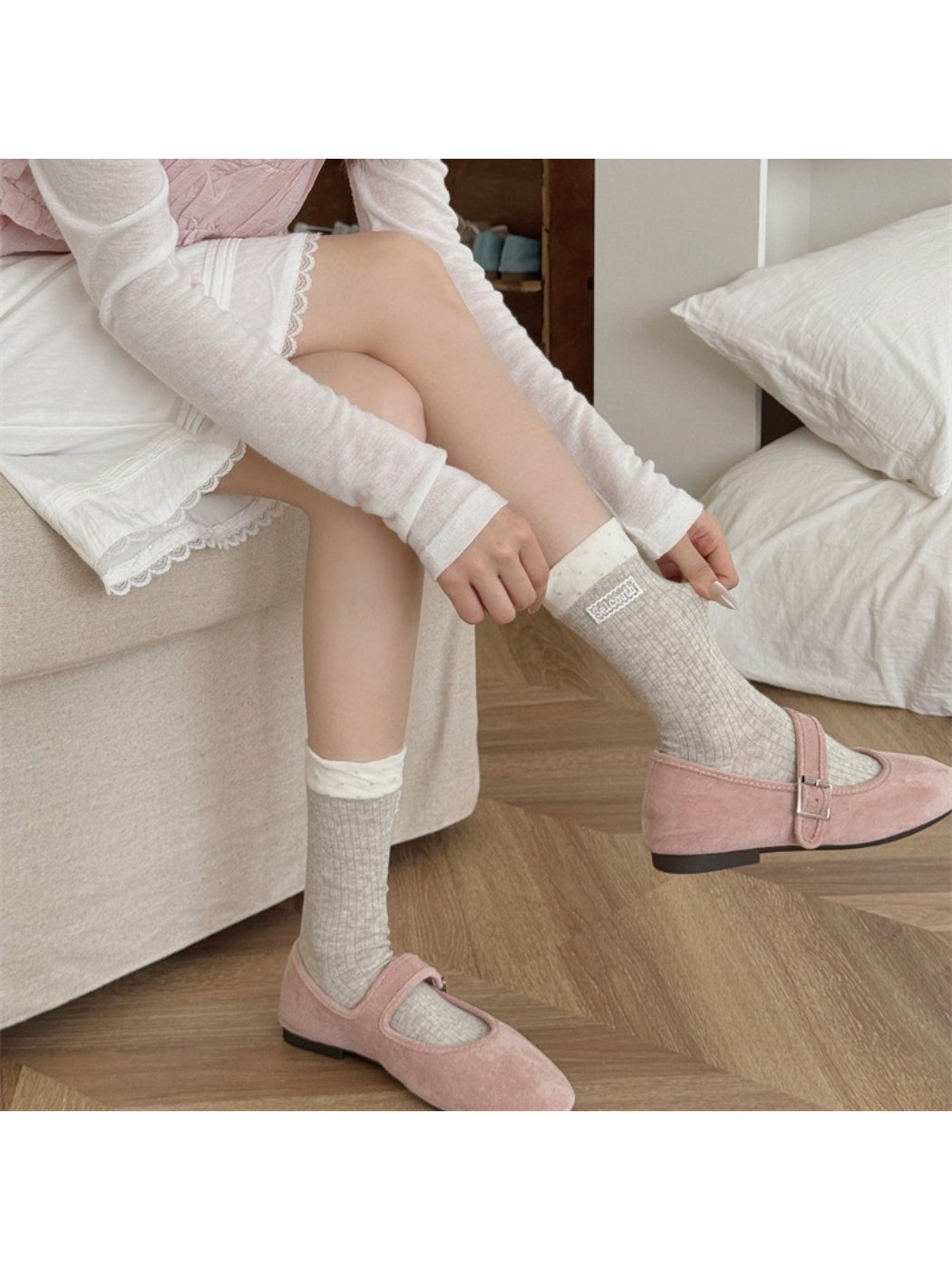 Rufia - Soft Speckled Ribbed Crew Socks