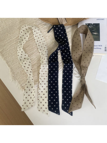 Scarvii - Minimal Floral Ribbon Skinny Scarf