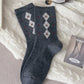 Rufia – Retro Argyle Mid-Calf Socks