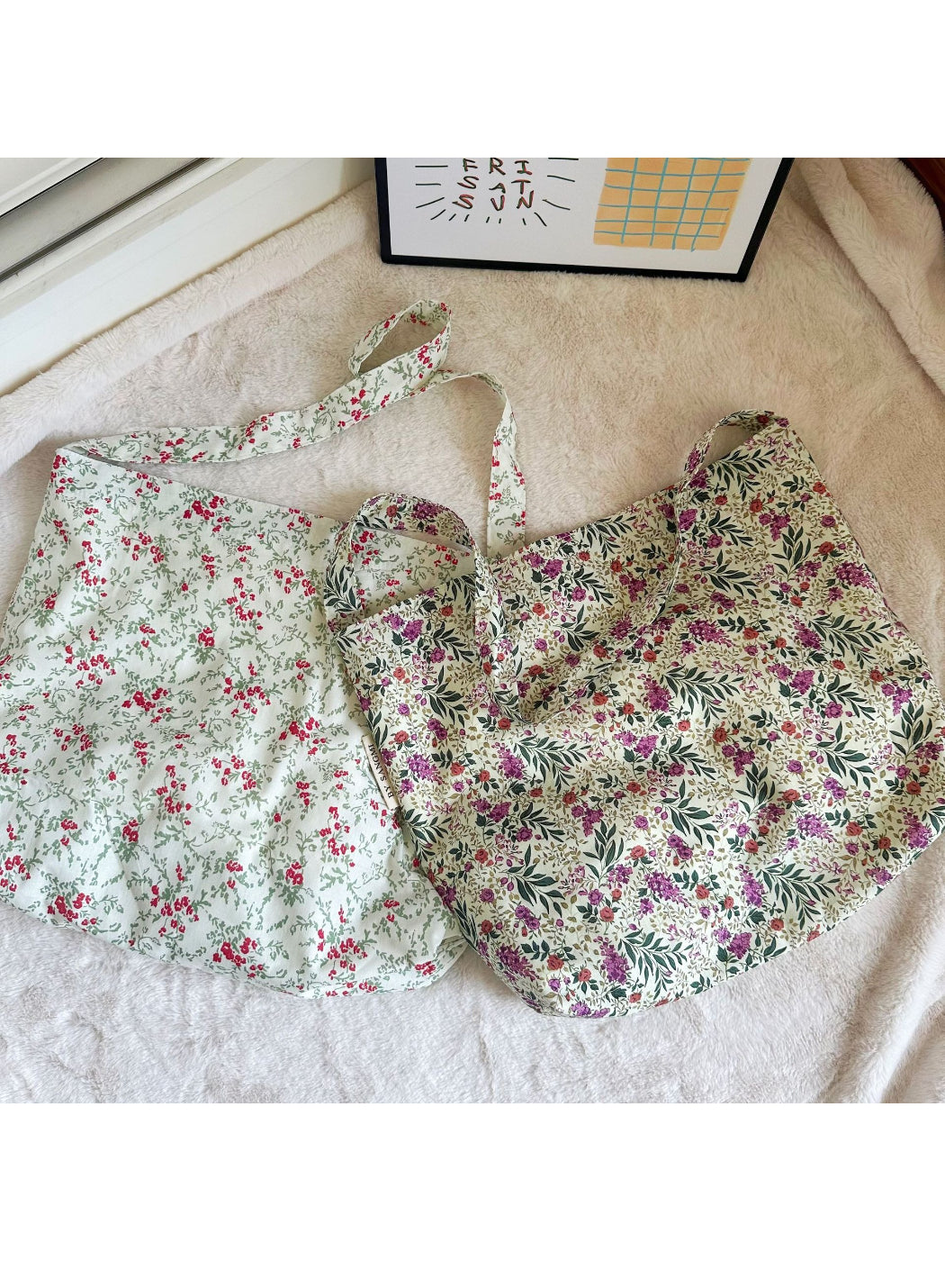 Cosbai - Vintage Floral Slouchy Bag