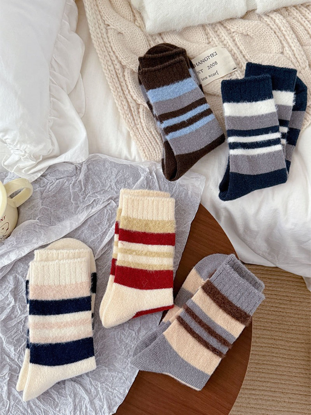 Rufia - Soft Stripe Knit Crew Socks