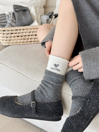 Rufia - Minimal Bow & Stripe Soft Crew Socks