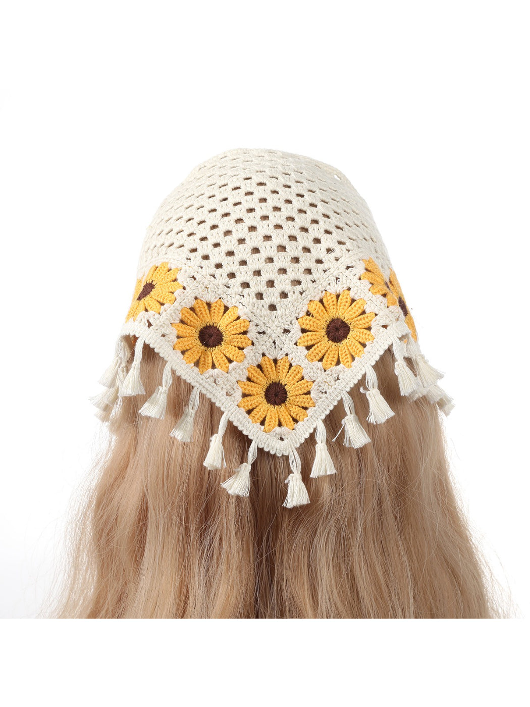 Scarvii Crochet Sunflower Tassel Headband