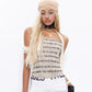 Vesty - Urban Chic Letter Print  Body-Hugging Top