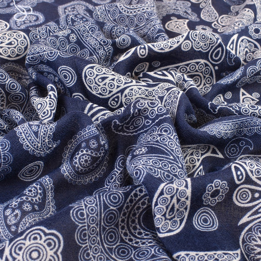 Scarvii - Classic Vintage Paisley Square Scarf - 35inch