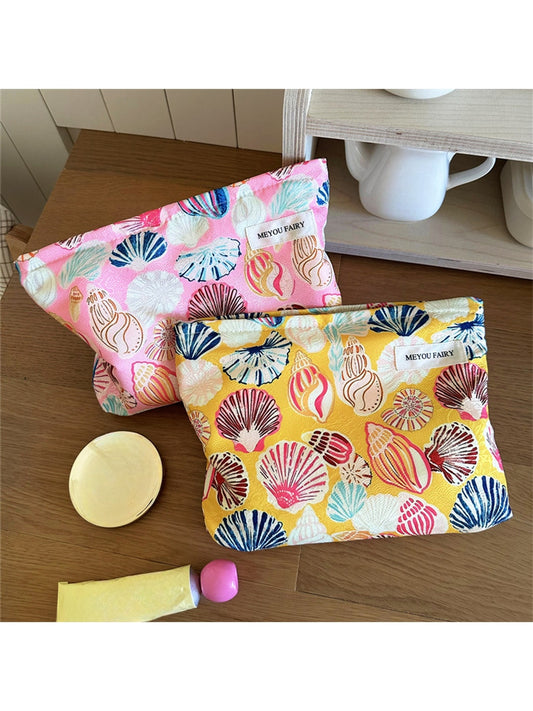Cosbai - Zippered Cartoon Print Cosmetic Organizer Bag
