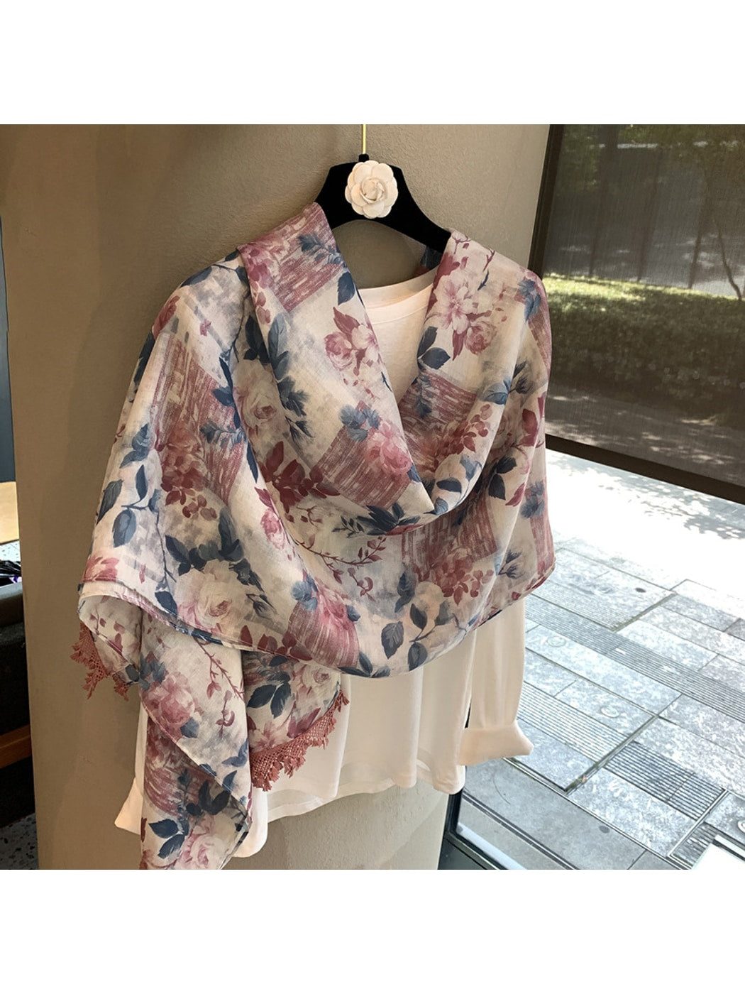Scarvii - Floral Print Everyday Layering Shawl Scarf