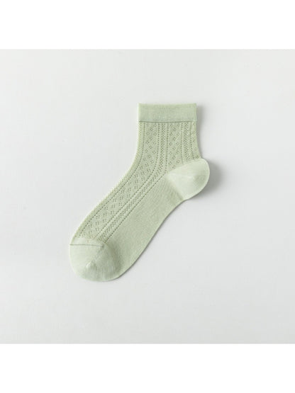 Rufia - Elegant Sheer Mesh Detail Crew Socks