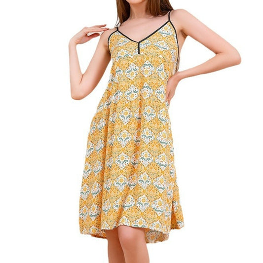 Yojams - Golden Pomegranate Print Sleep Dress Loungewear