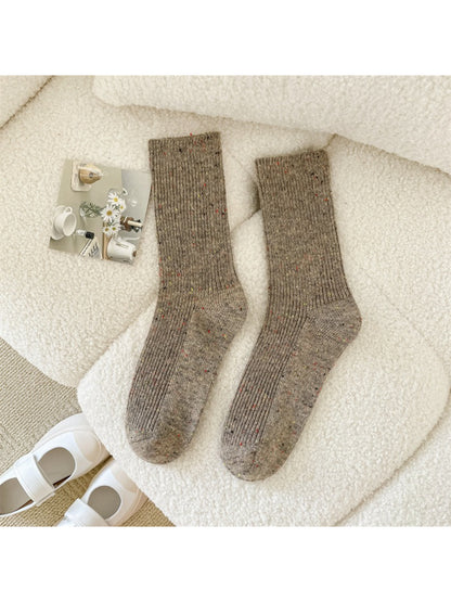 Rufia - Speckled Rib Knit Crew Socks