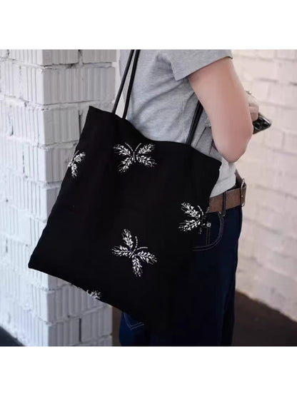 Cosbai - Elegant Butterfly Detail Daily Tote Bag