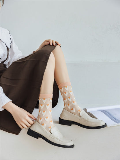 Rufia - Heart Pattern Sheer Socks