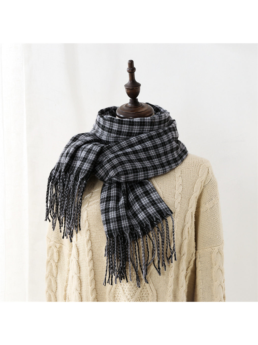 Scarvii - Heritage Check Fringe Winter Scarf