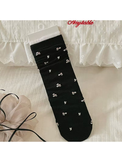 Rufia - Tiny Dot Rib Knit Crew Socks product image 7