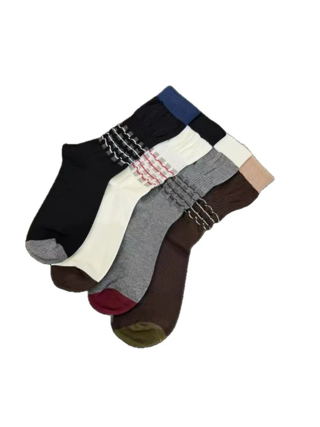 Rufia Checkered Crew Socks with Black Cuff