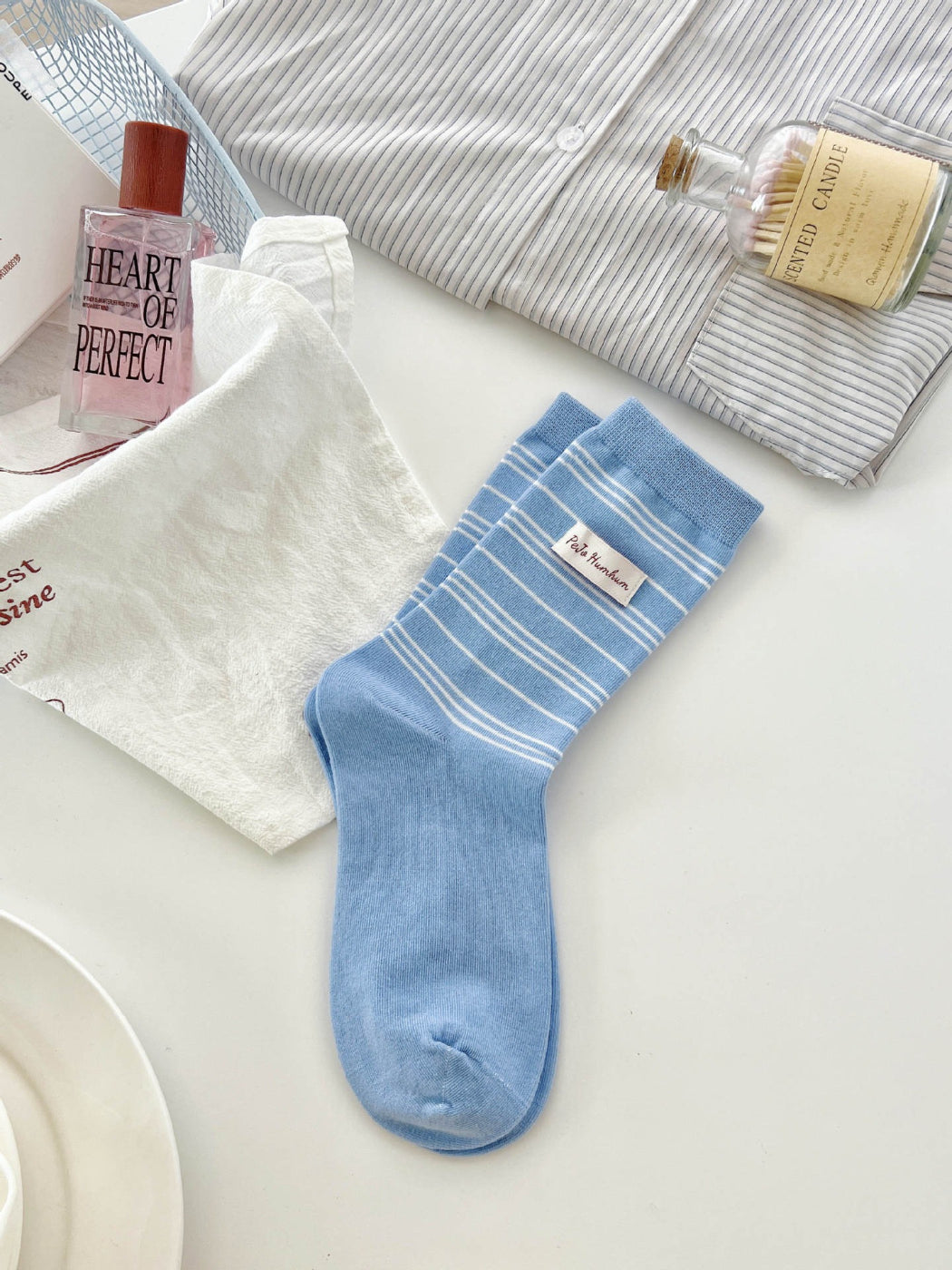 Rufia - Lightweight Thin Stripe Crew Socks