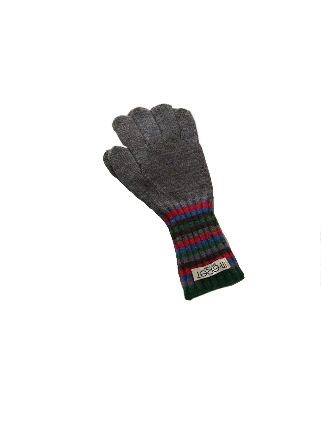 Gloving - Full-Cover Knitted Gloves with Rainbow Color-Block Stripe