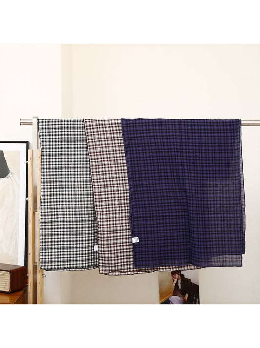 Scarvii - Vintage Plaid Layering Rectangular Scarf