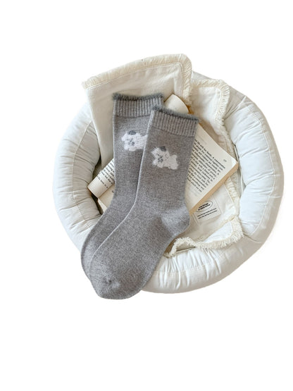 Rufia – Puppy Embroidered Warm Socks