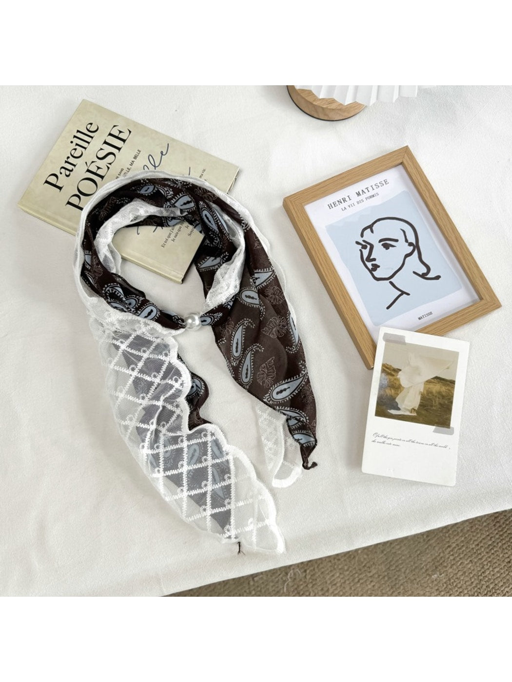 Scarvii - Fashion Lace Patchwork Long Narrow Scarf