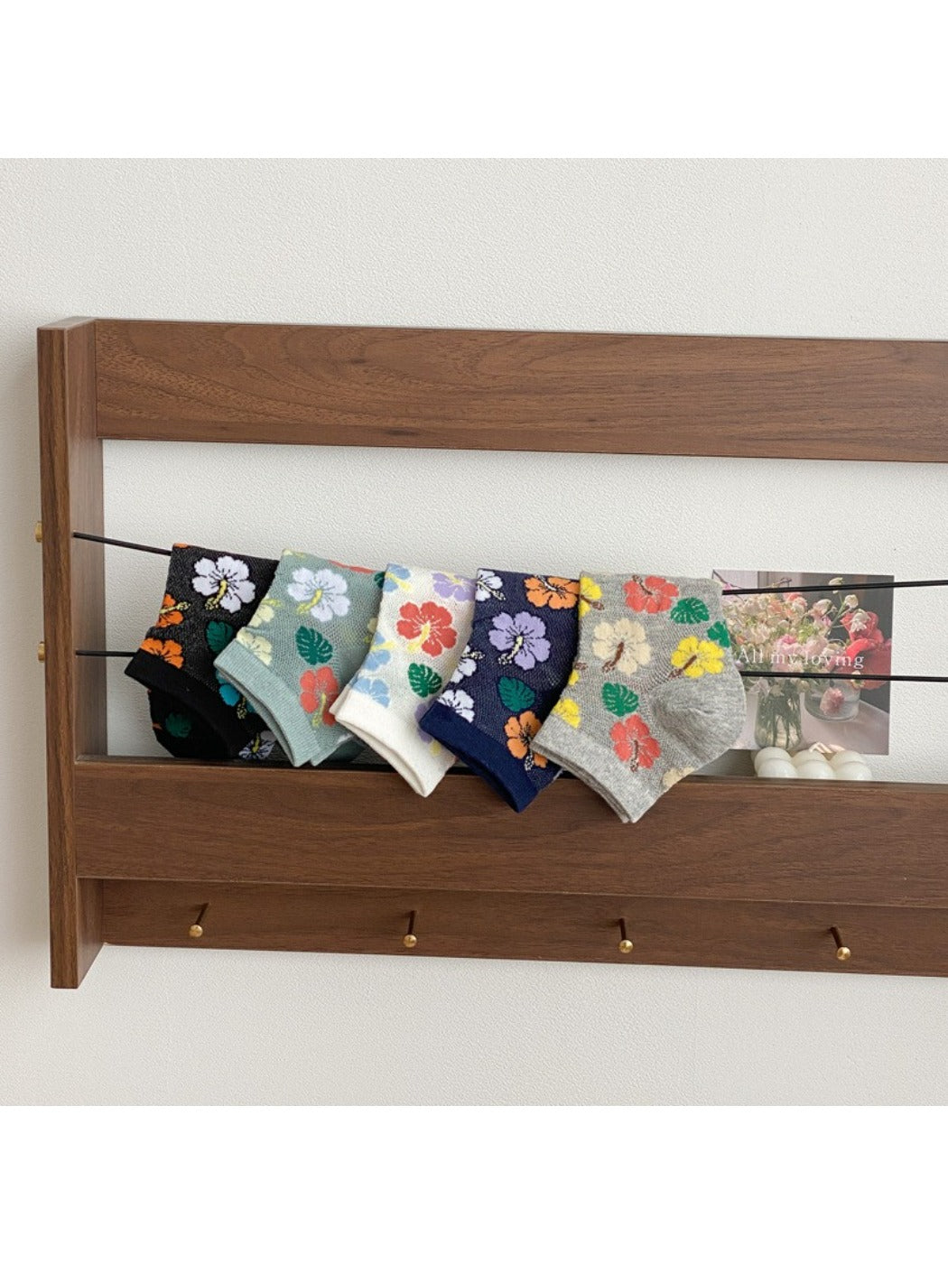 Rufia - Ribbed Floral Ankle Socks product image 1