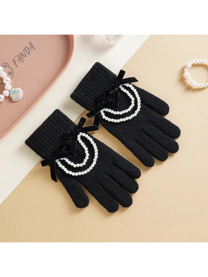 Gloving - Bow and Beaded Touchscreen Gloves