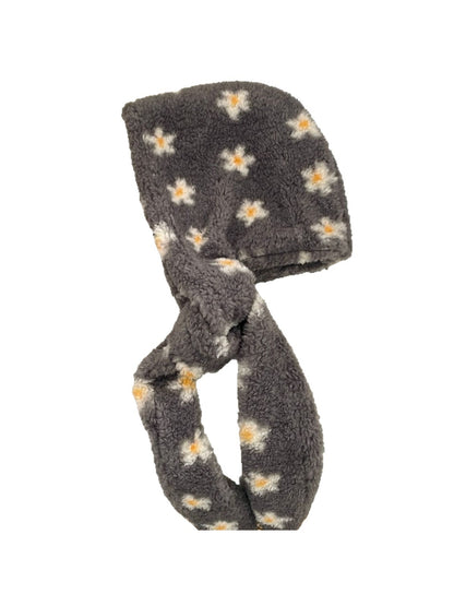 Scarvii - Fuzzy Floral Pattern Head Scarf