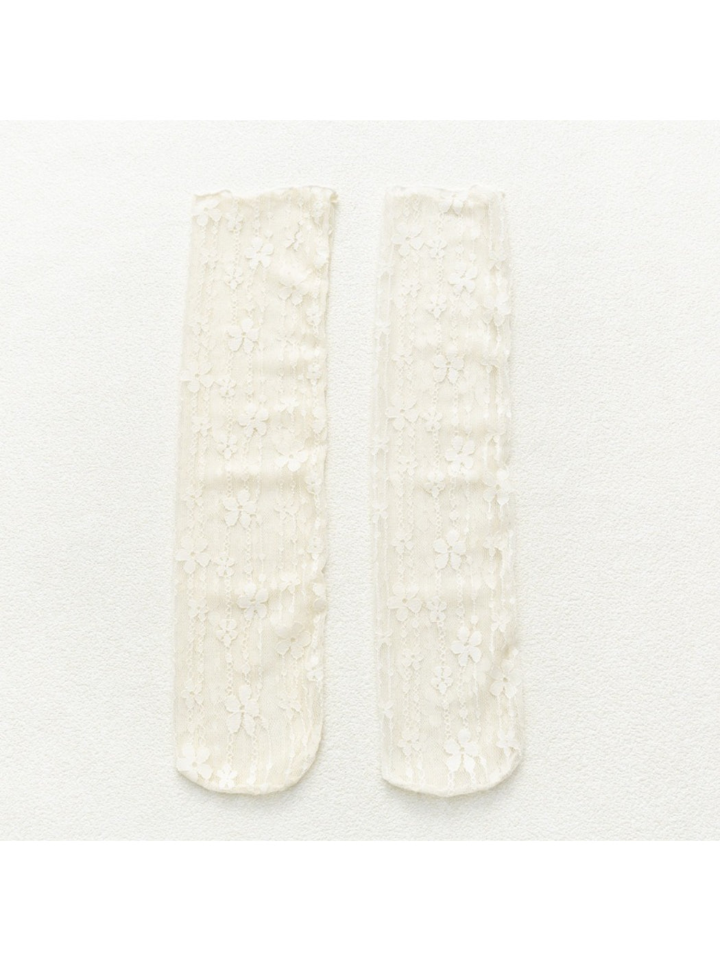 Rufia - Candy Stripe Floral Lace Sheer Socks