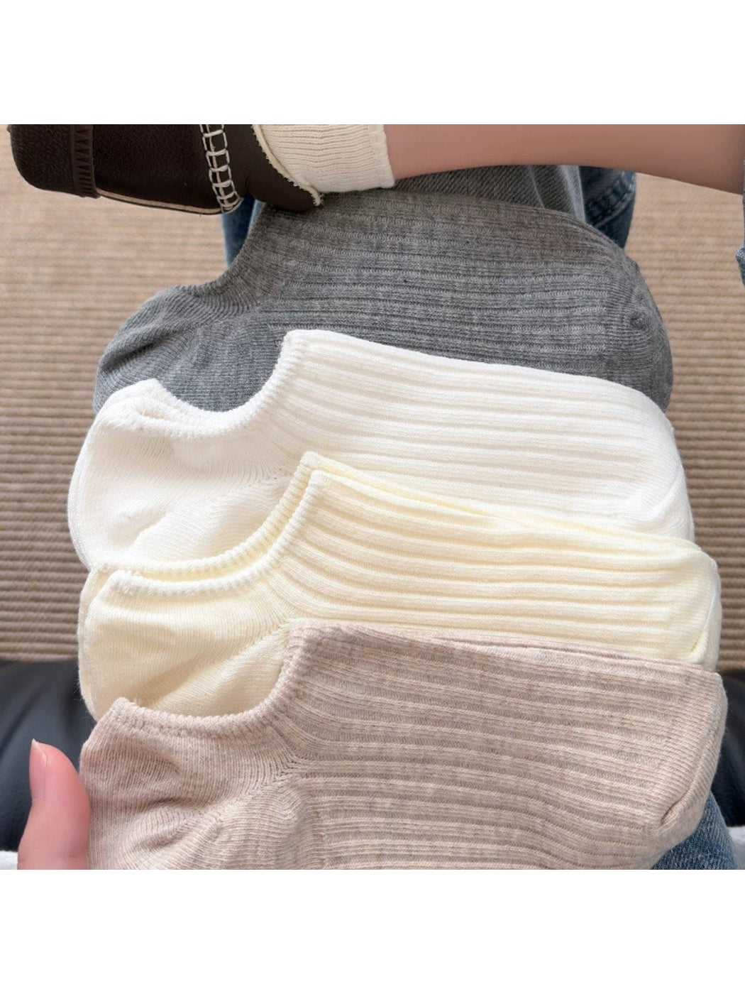 Rufia - Solid Color Low Cut Everyday No Show Socks