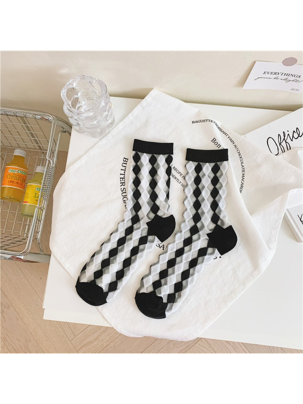 Rufia - Heart Pattern Sheer Socks
