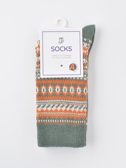 Rufia - Geometric Pattern Autumn Winter Socks