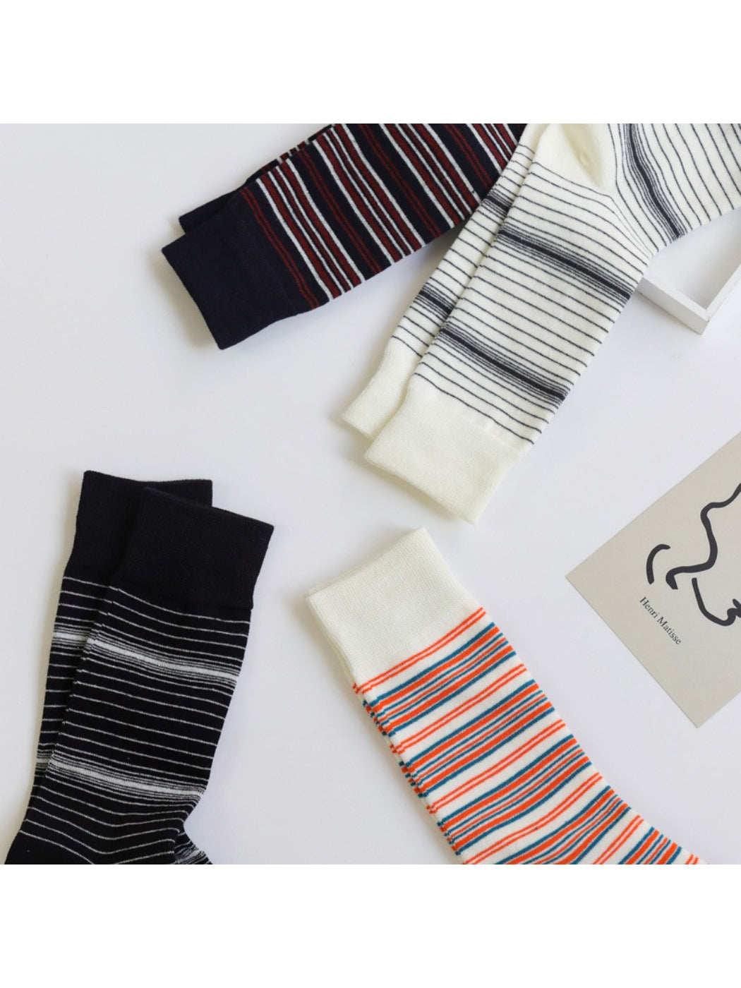 Rufia - Fine Stripe Knit Crew Socks