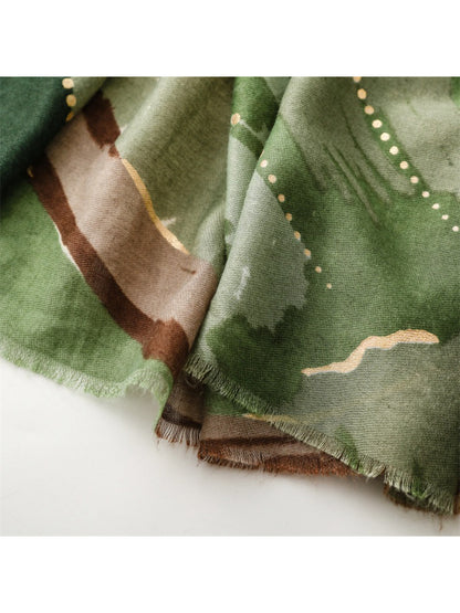 Scarvii - Abstract Botanical Brush Print Scarf