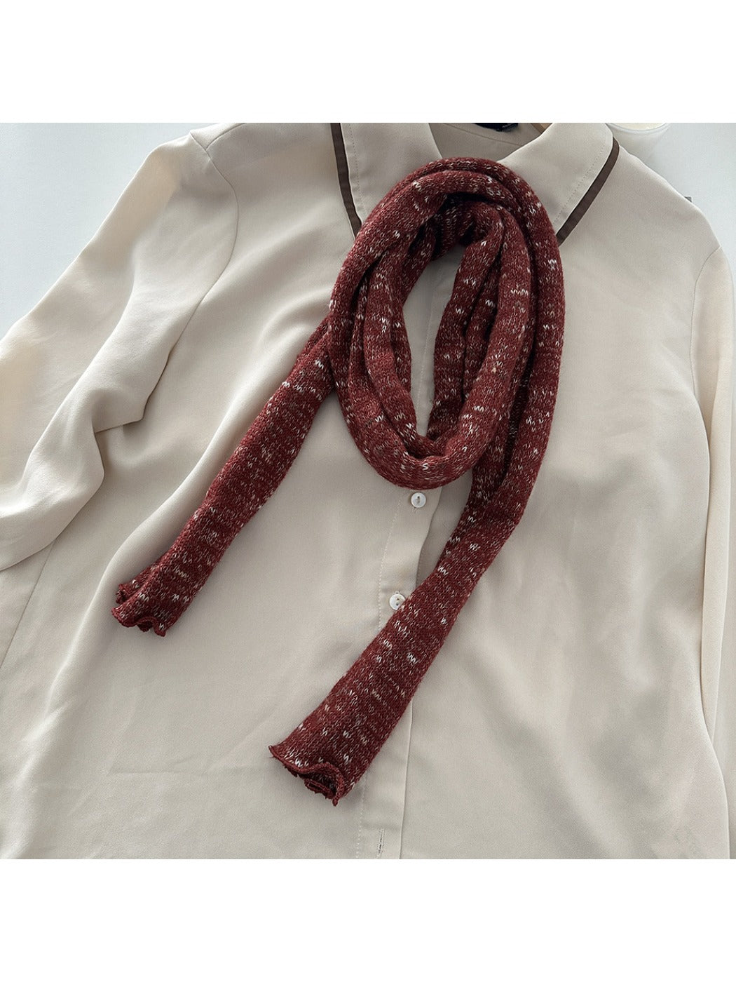 Scarvii - Winter Long Narrow Scarf with Starry Print