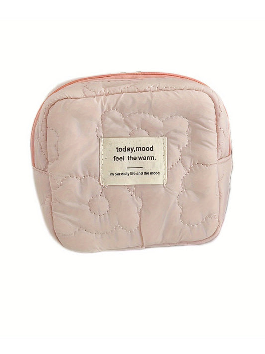 Cosbai - Quilted Floral Candy Color Coin Pouch