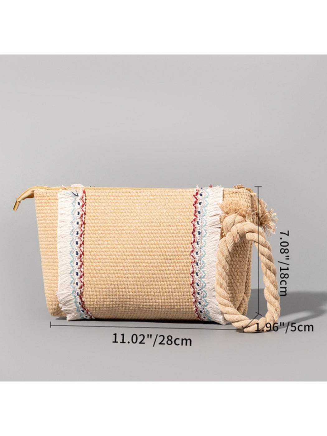 Cosbai - Brown Minimalist Woven Clutch Bag - Boho & Chic