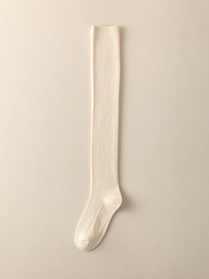 Rufia - Classic Solid-Color Knee-High Winter Socks for Girls
