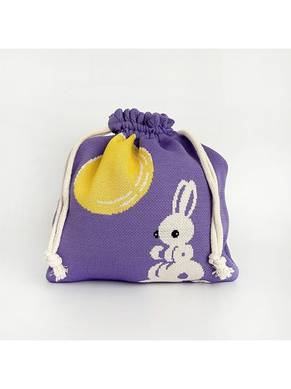 Cosbai - Rabbit Pattern Cute Drawstring Bag & Purse