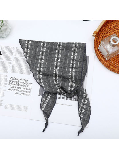 Scarvii - Floral Print Retro Style Triangle Bandana
