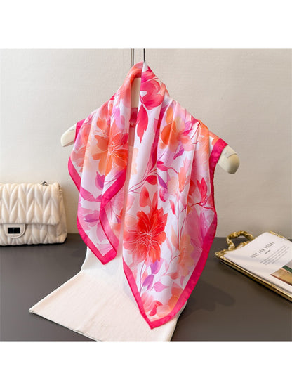 Scarvii - Spring Floral Print Square Scarf