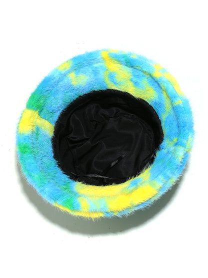 Haila Colorful Tie Dye Fuzzy Bucket Hat